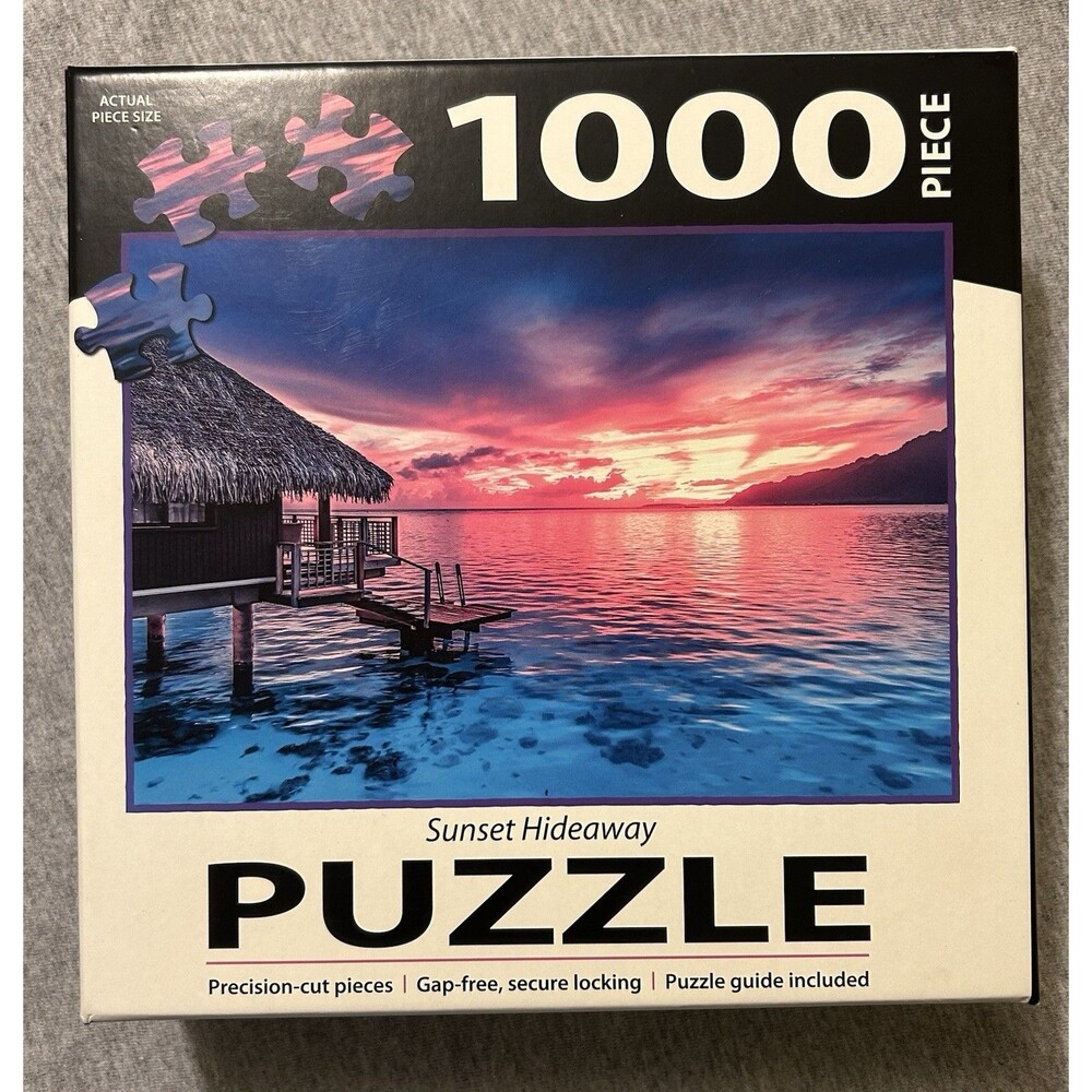 Sunset Hideaway 1000 piece jigsaw puzzle, Ocean Sunset Puzzle by TL Turner